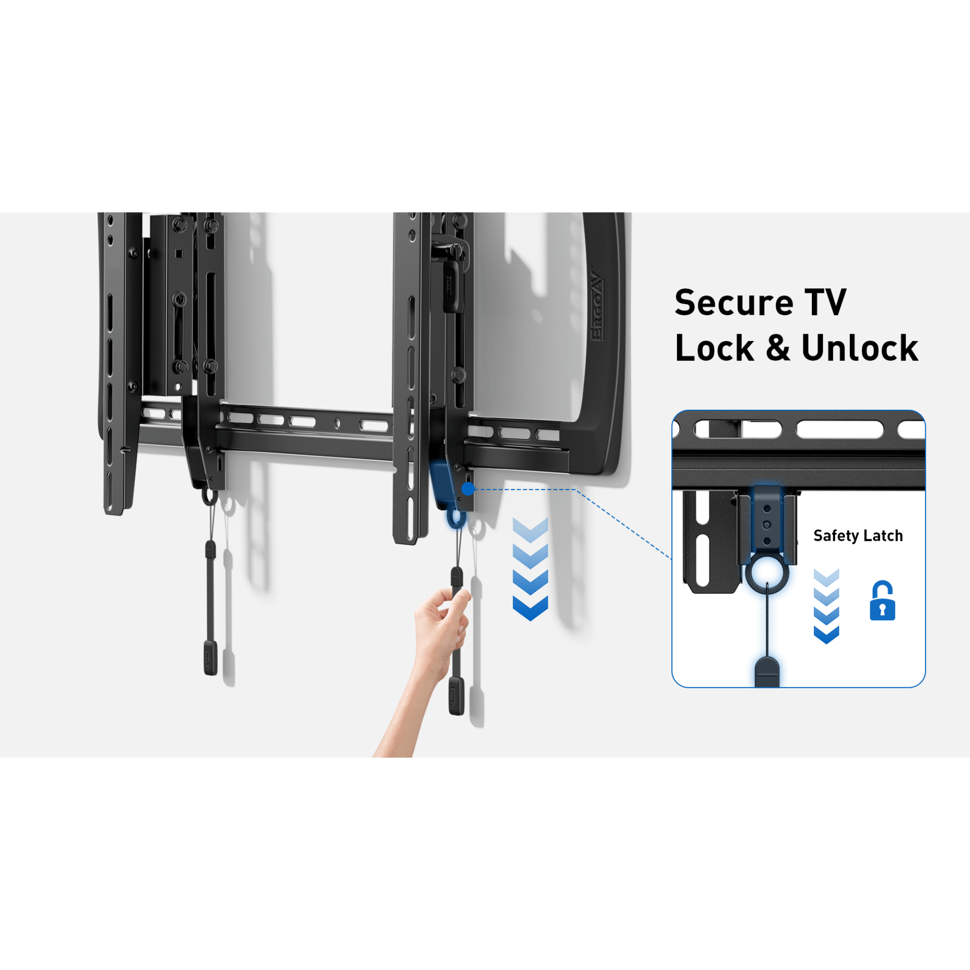 ErgoAV Large Extend and Tilt Mount with Level Adjust for 42" to 98" TVs