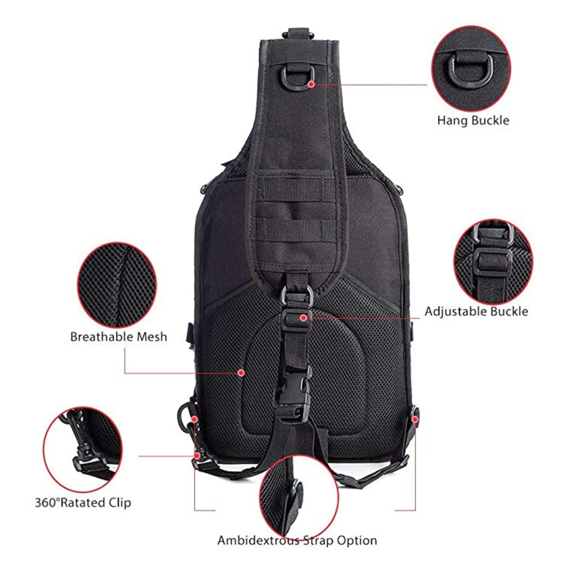 JupiterGear Tactical Military Sling Backpack 15L Shoulder Bag Molle Outdoor Daypack Backpack with Adjustable Strap