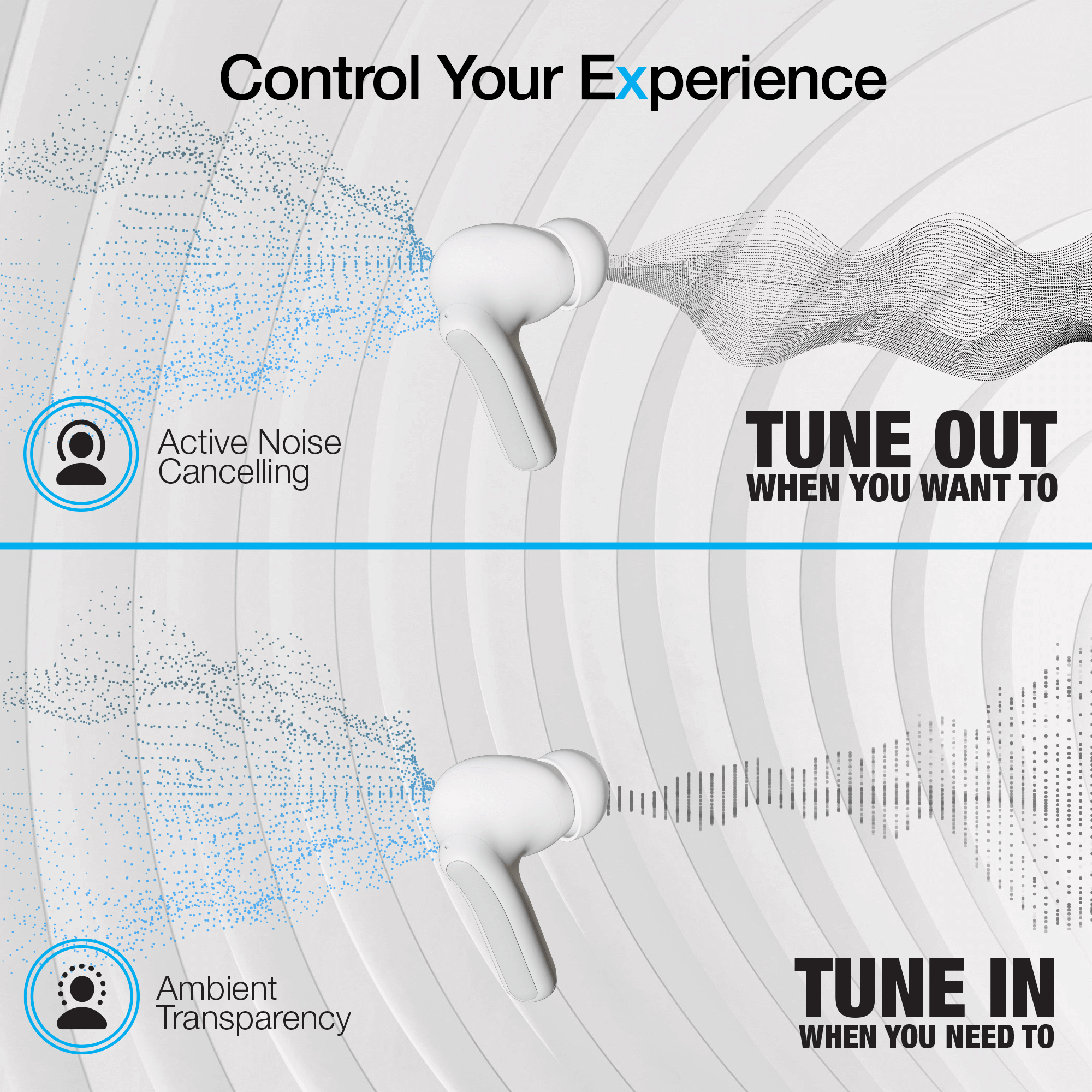 Naztech Xpods ANC Active Noise Cancelling True Wireless Earbuds with Wireless Charging Case