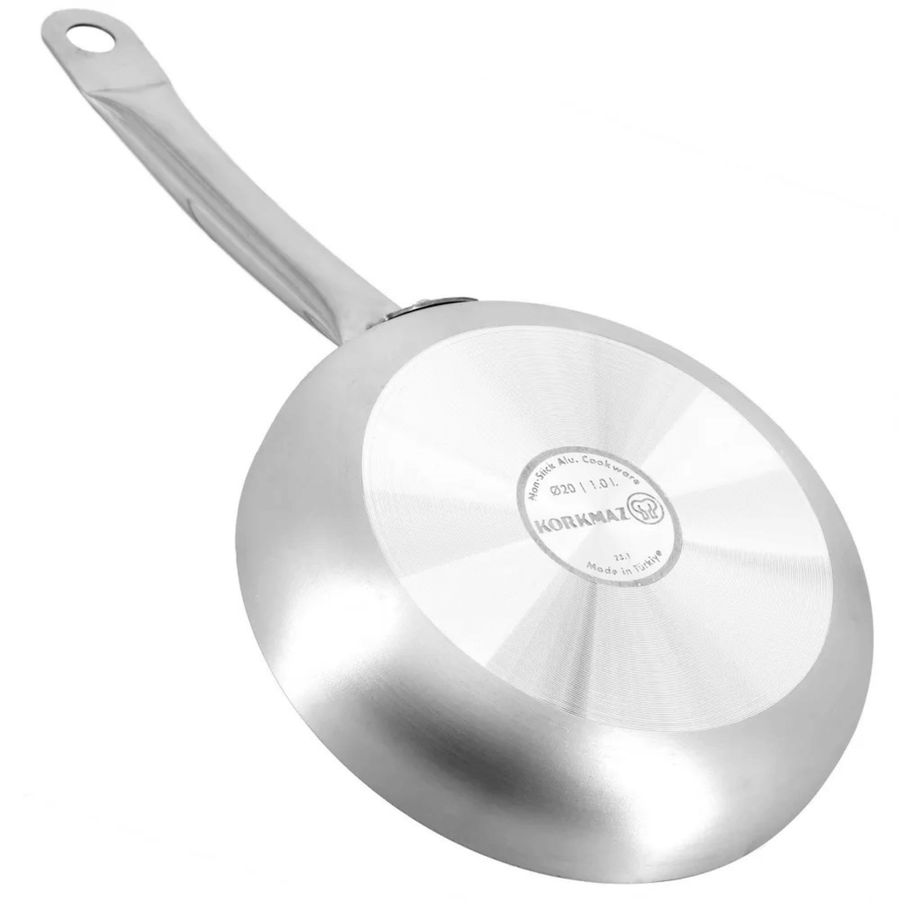 Korkmaz Proline Gastro 10-Inch Brushed Silver Tava Frying Pan