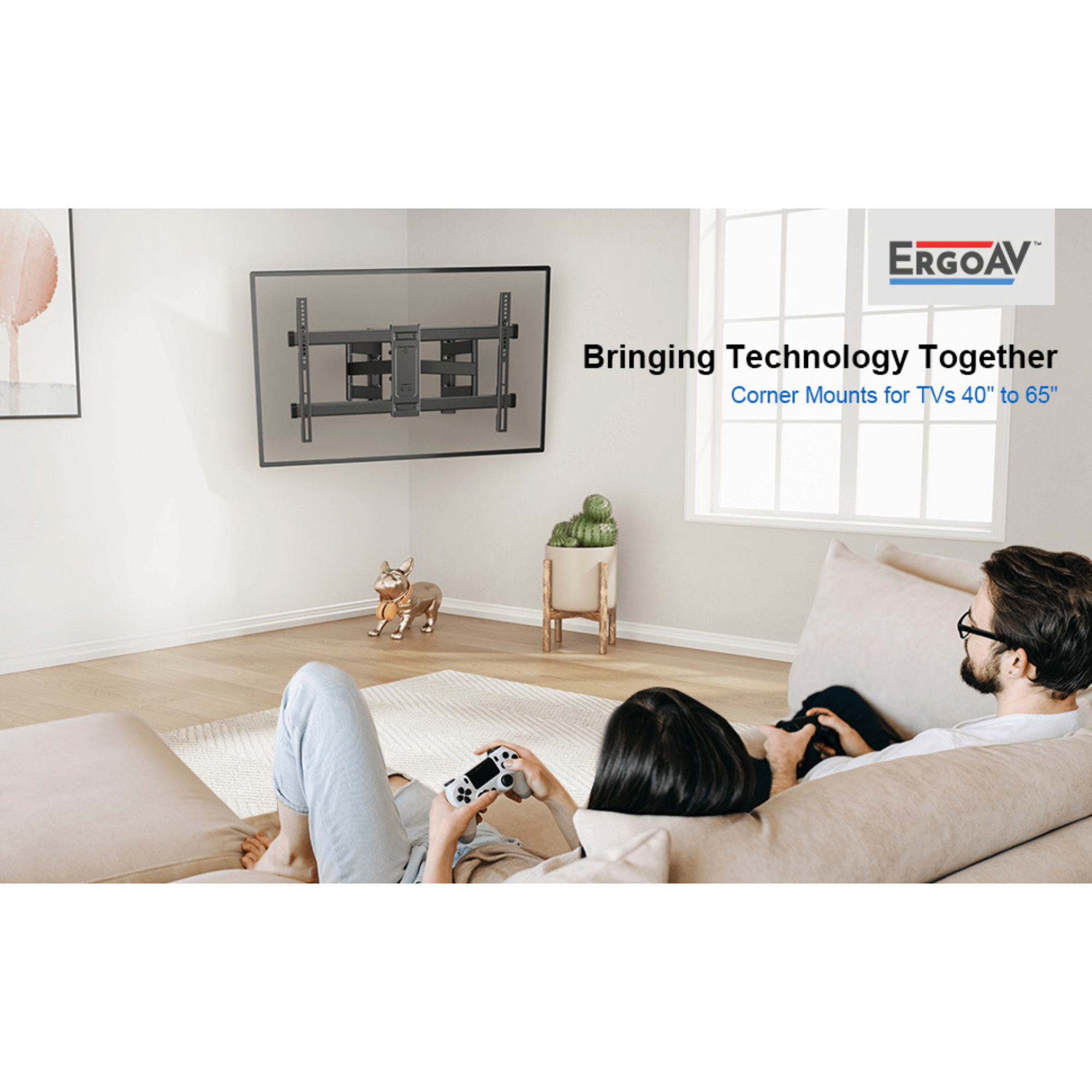 ErgoAV Corner Mount for TVs 40" to 65"