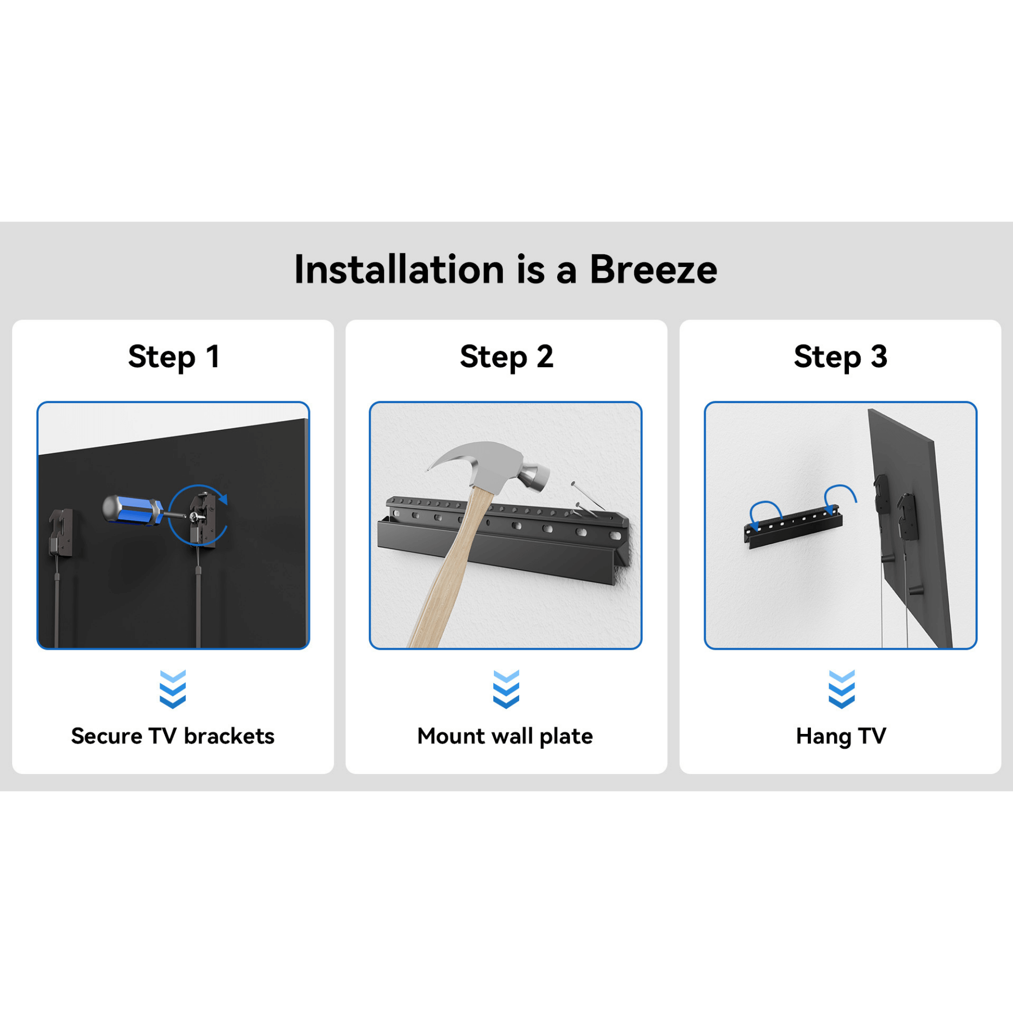 ErgoAV Medium Low Profile Fixed Mount for 19" to 65" TVs