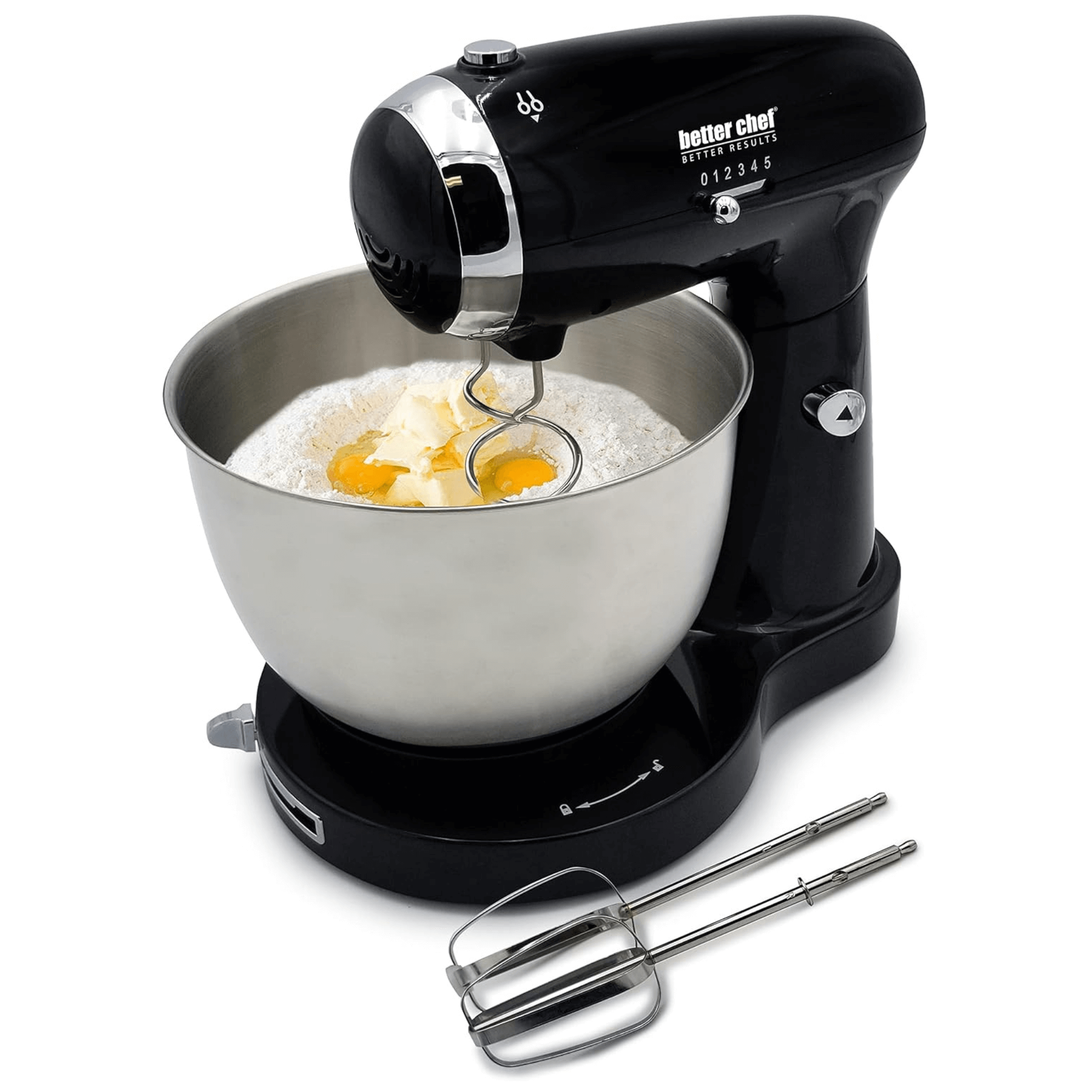 Better Chef 350W Classic Stand Mixer with Stainless Steel Bowl