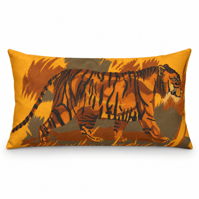 PimsArt Amber Tiger Jungle Scene Pillow Sham From Original Painting