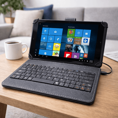 Naxa 16GB 9" Quad Core Tablet with Keyboard & Windows 10 - Refurbished