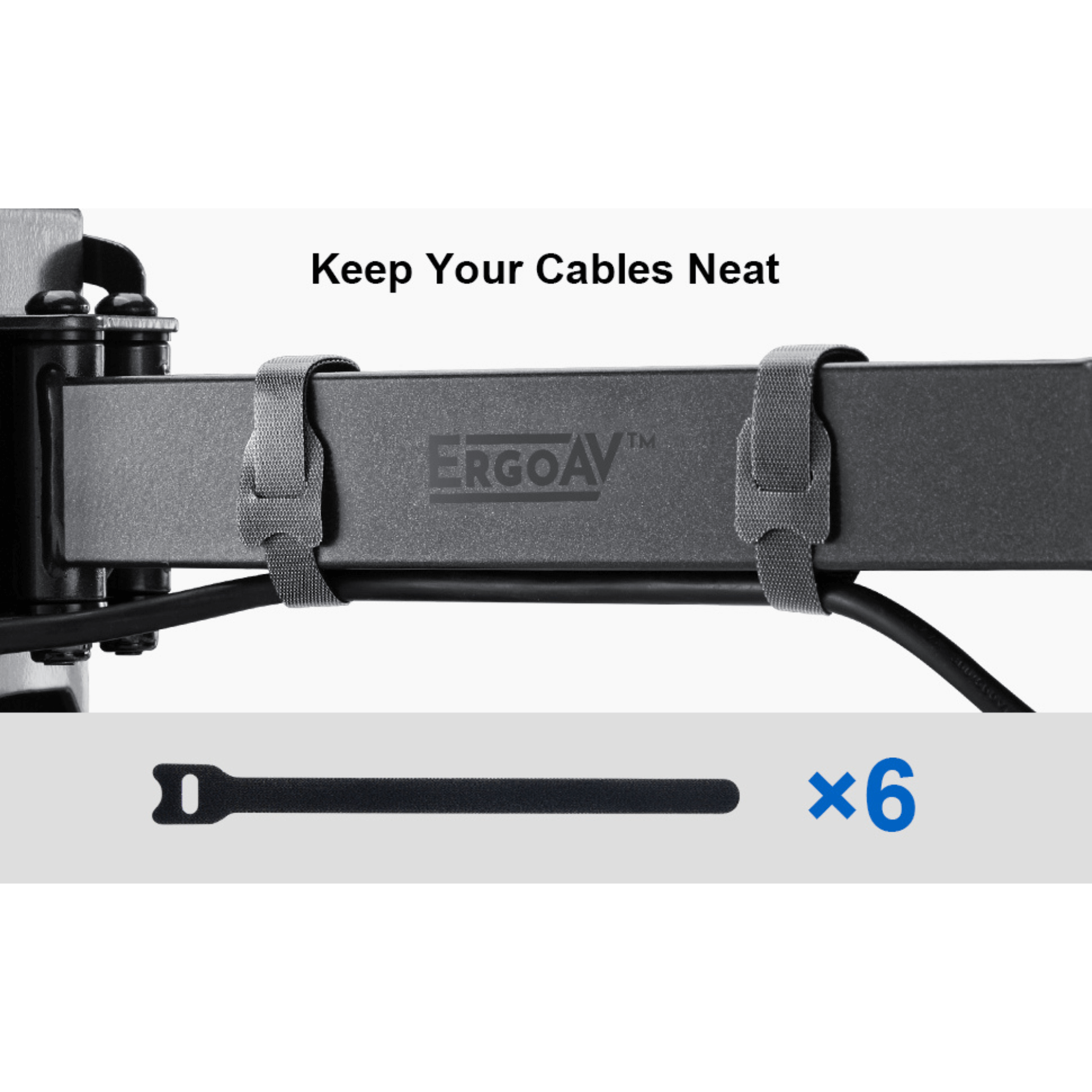 ErgoAV Motion Mount with Dual Arms for TVs 43" to 75" and up to 132lbs