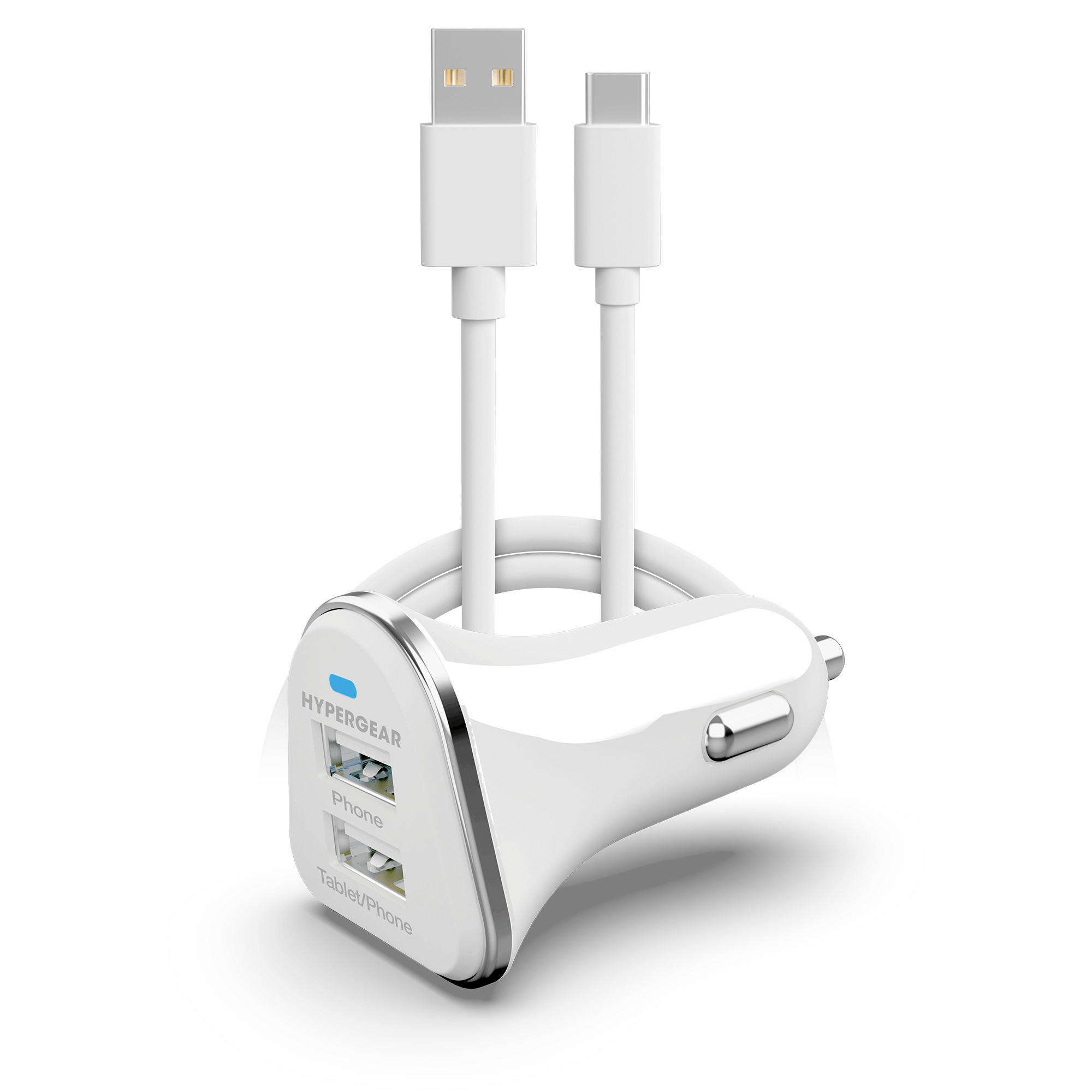 HyperGear Hi-Power Dual USB 3.4A Car Charger for iPhone 15 Androids Tablets Earbuds and Cameras