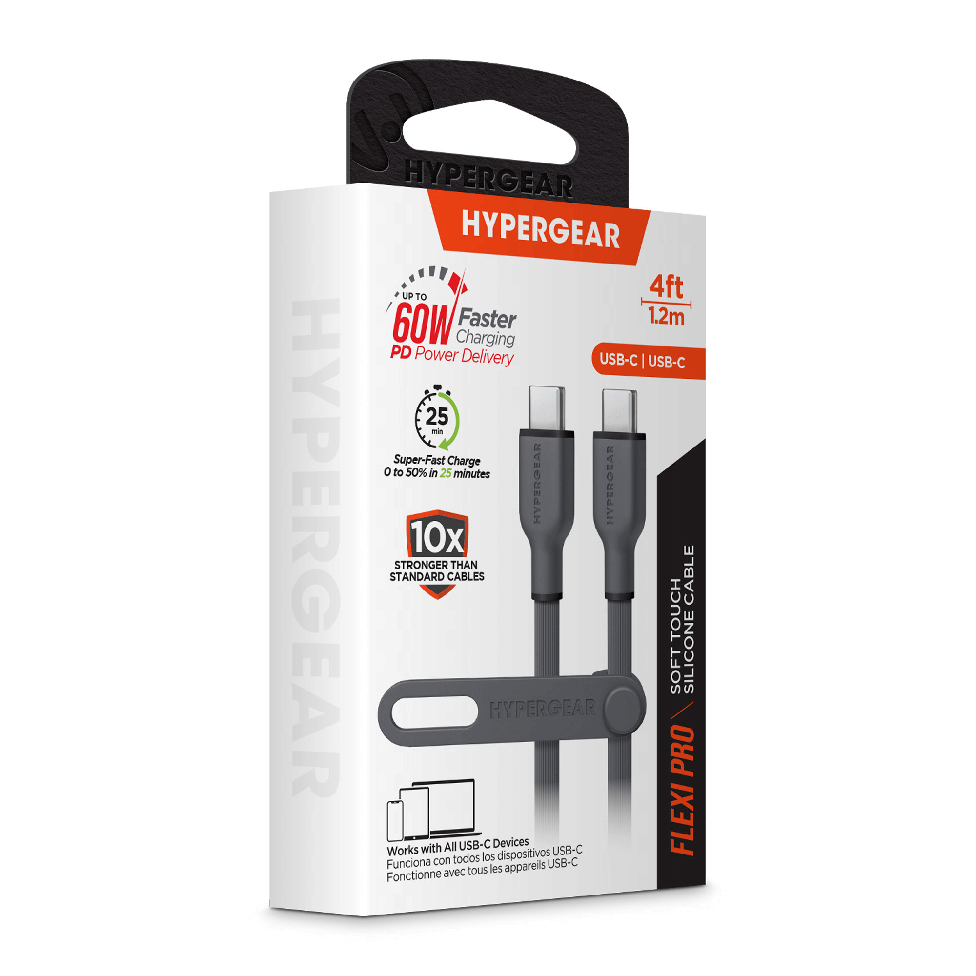 HyperGear Flexi PRO USB-C to USB-C Cable 4ft