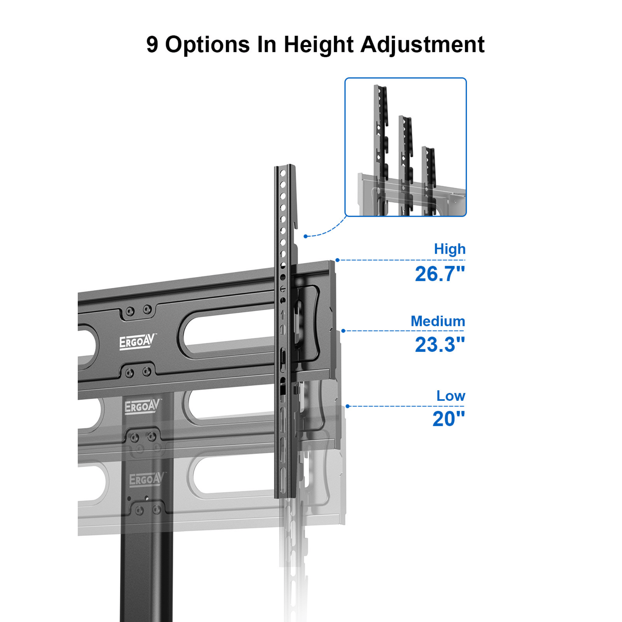 ErgoAV Tabletop TV Stand for 40" to 75" TVs