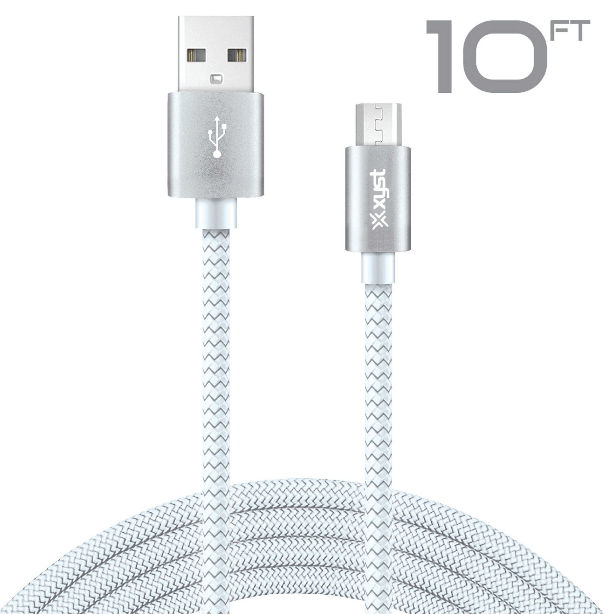 Xyst Charge and Sync USB to Micro USB Braided Cable 10Ft