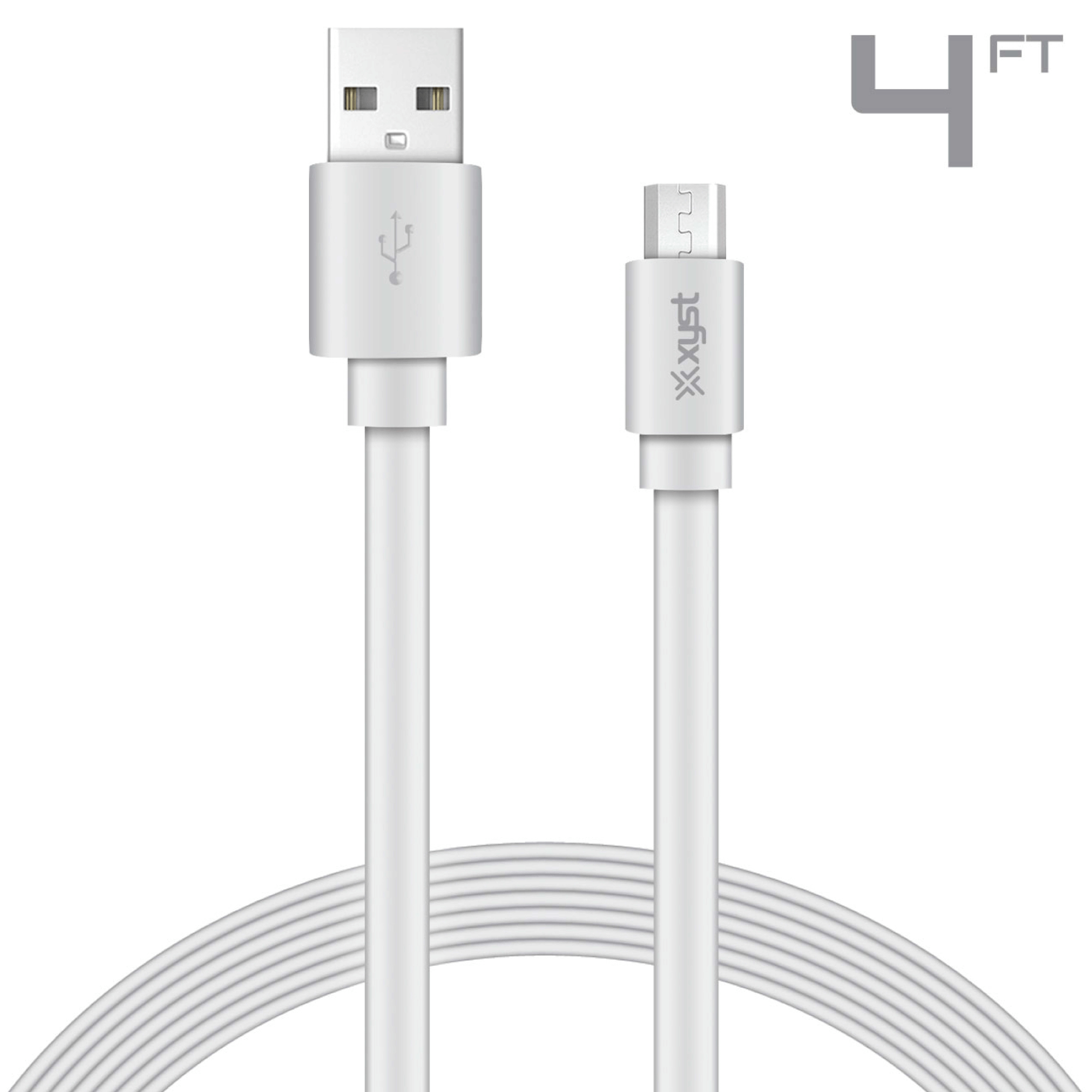 Xyst Charge and Sync USB to Micro USB Flat Cable 4Ft