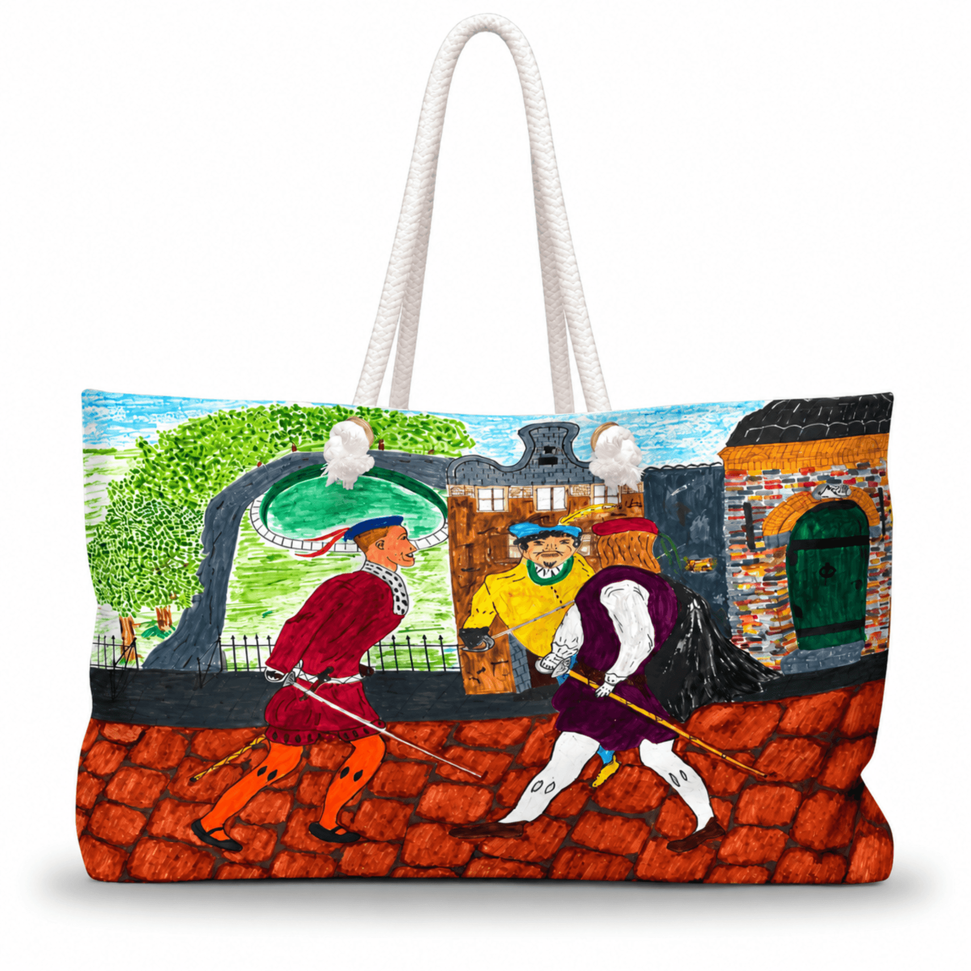 PimsArt Classic Sword Fight Scene Weekender Bag From Original Painting