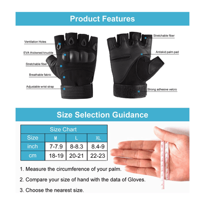 Tactical Military Fingerless Airsoft Gloves for Outdoor Sports, Paintball, and Motorcycling