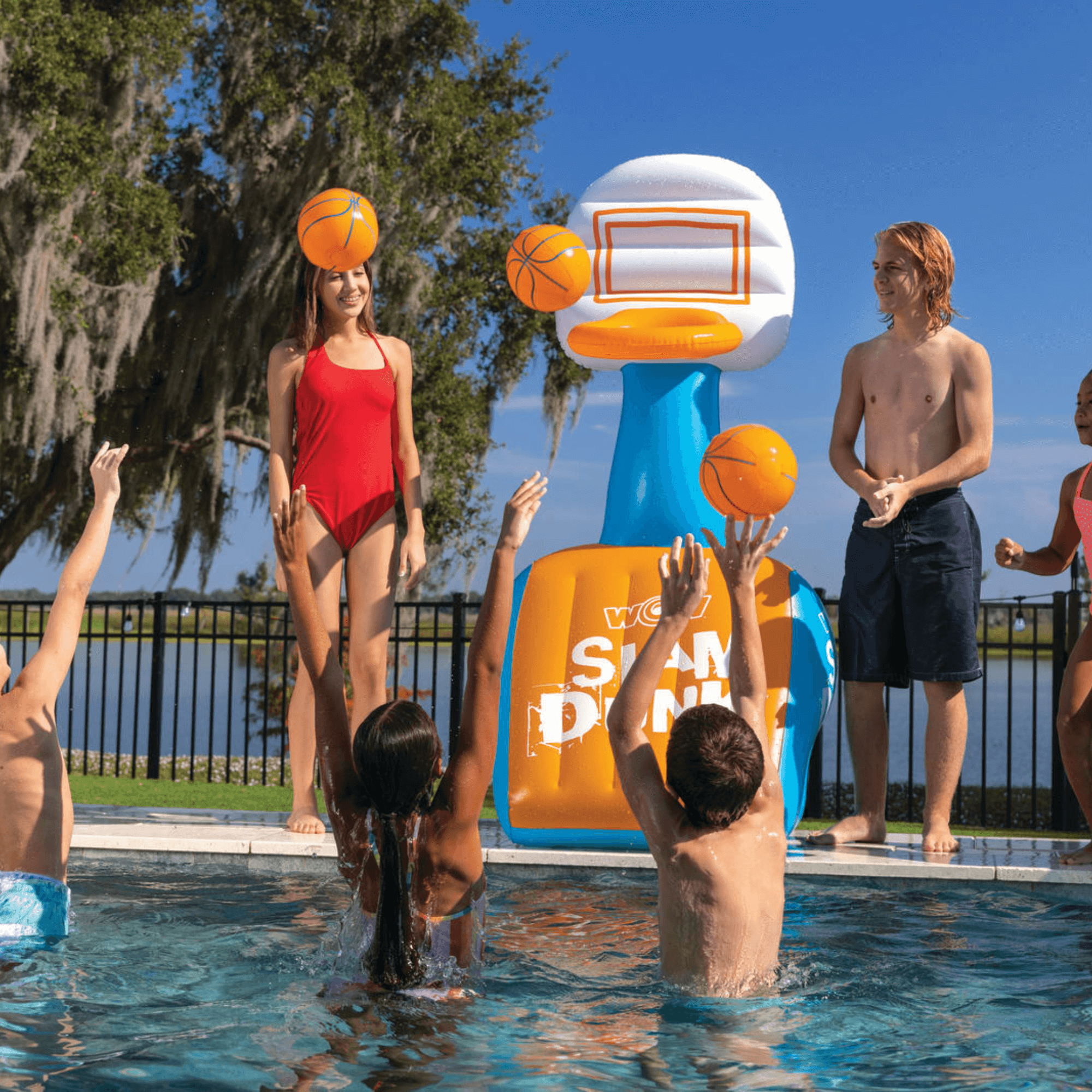 WOW Watersports Slam Dunk Hoop and Basketballs