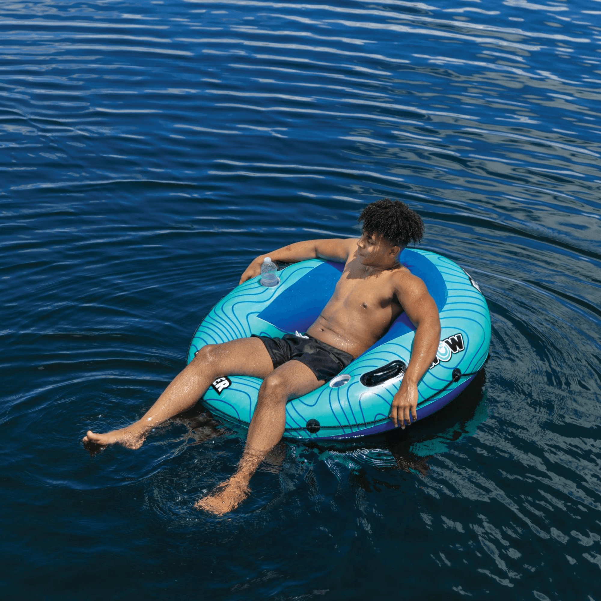 WOW Watersports Ranger 1-Person River Tube with Mesh Bottom and Cup Holder
