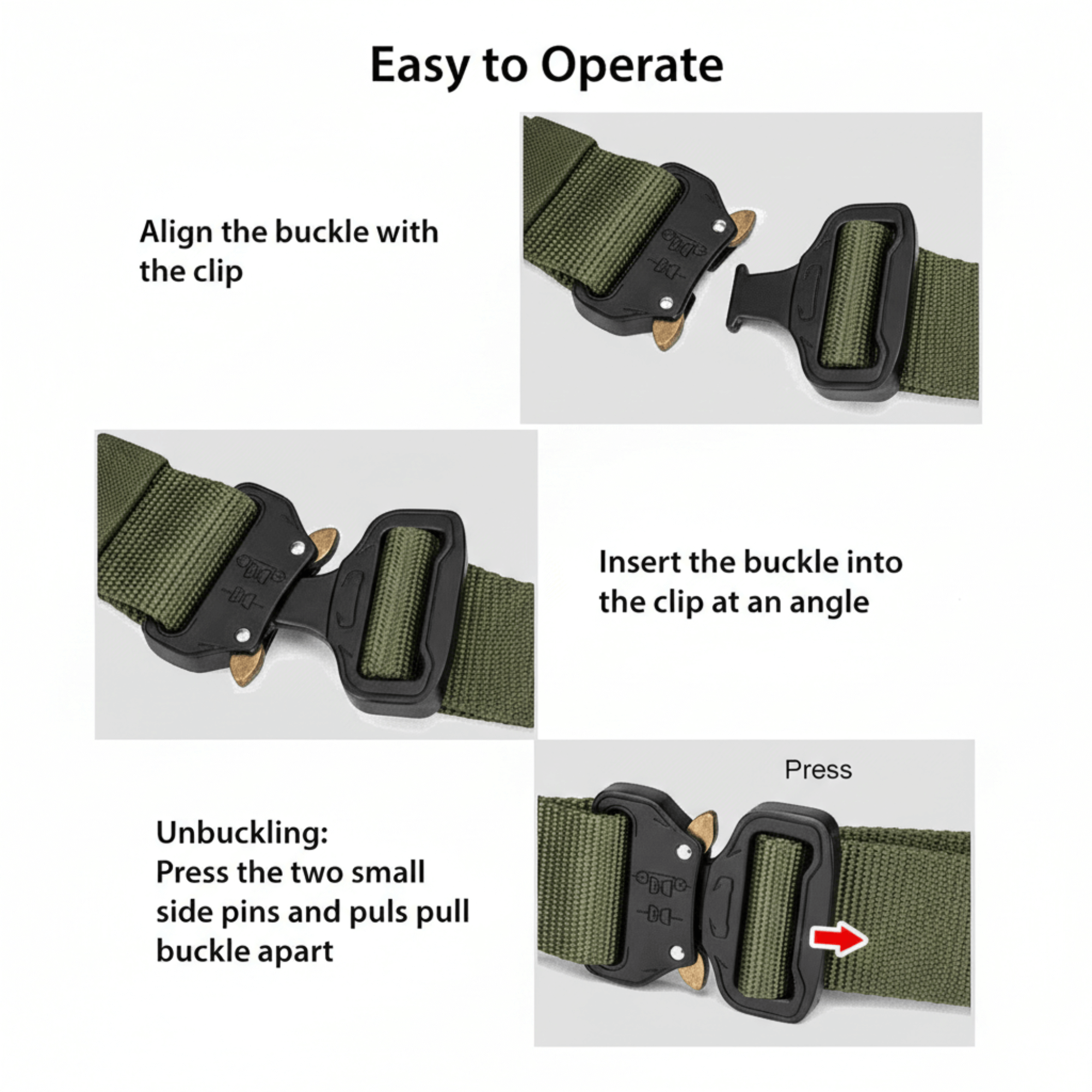 XGear Tactical Mens Tactical Belt Riggers Style with Buckle