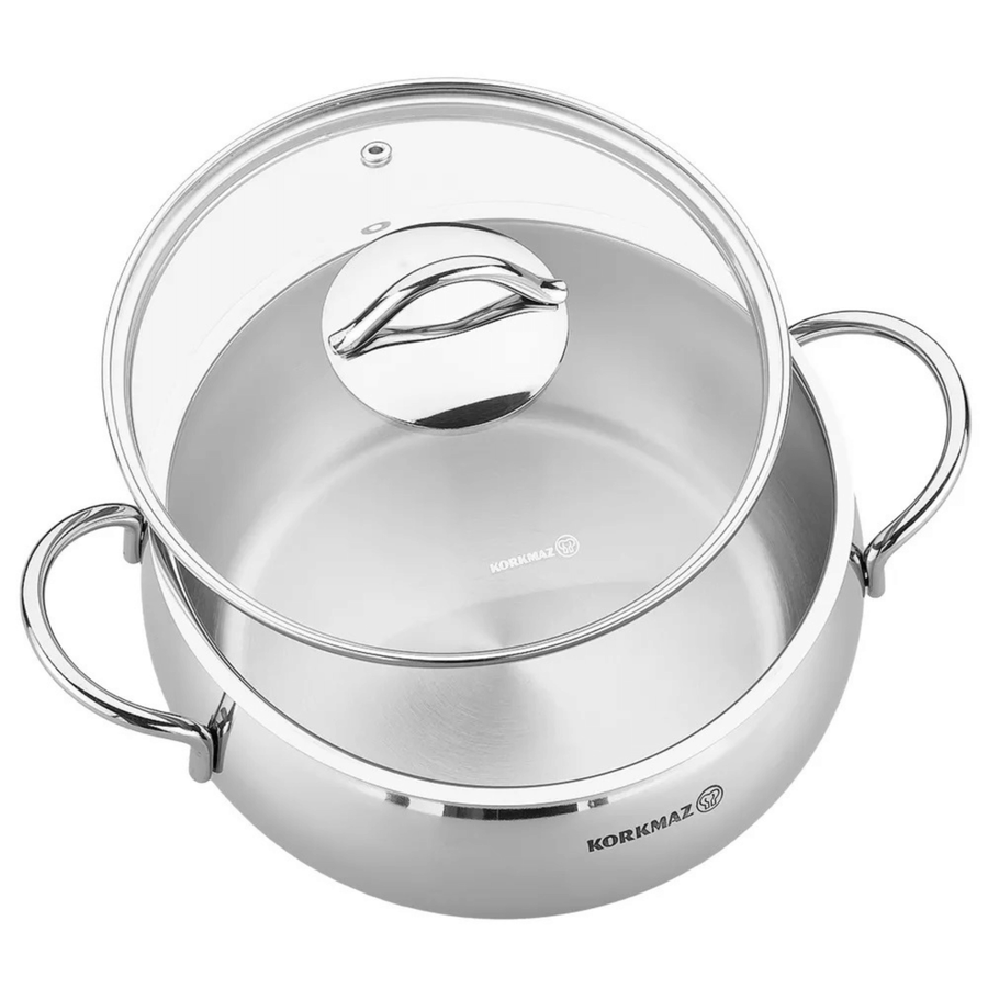 Korkmaz Tombik 2.5L Stainless Steel Casserole Dish with Lid