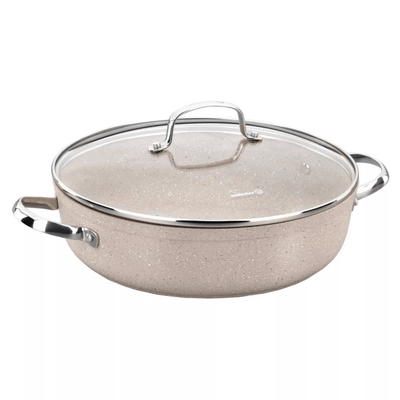 Korkmaz Granita Aluminum 2.5L Non-Stick Low Casserole Dish with Lid