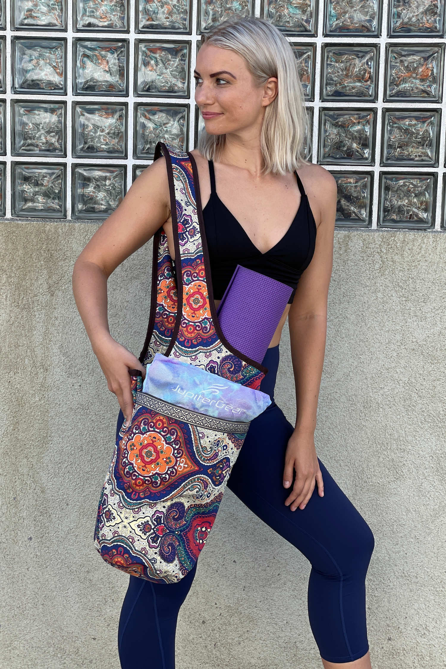 JupiterGear Yoga Mat Carrying Tote Bag with Large Size Pockets | Multipurpose and Fit Most Size Mats
