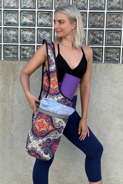 Yoga Mat Carrying Tote Bag with Large Size Pockets | Multipurpose and Fit Most Size Mats