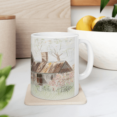 PimsArt Country Cottage Sketch Mug From Original Drawing