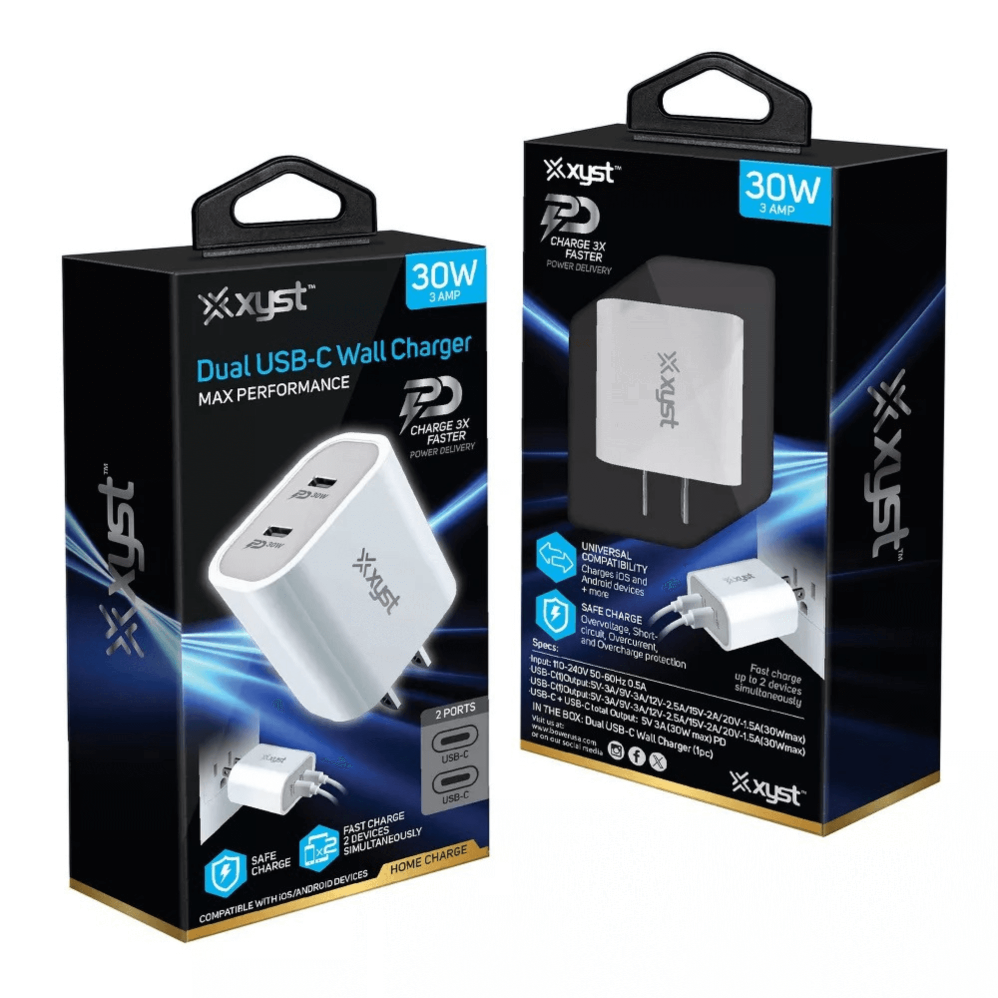 Xyst 30-Watt Dual USB-C Wall Charger