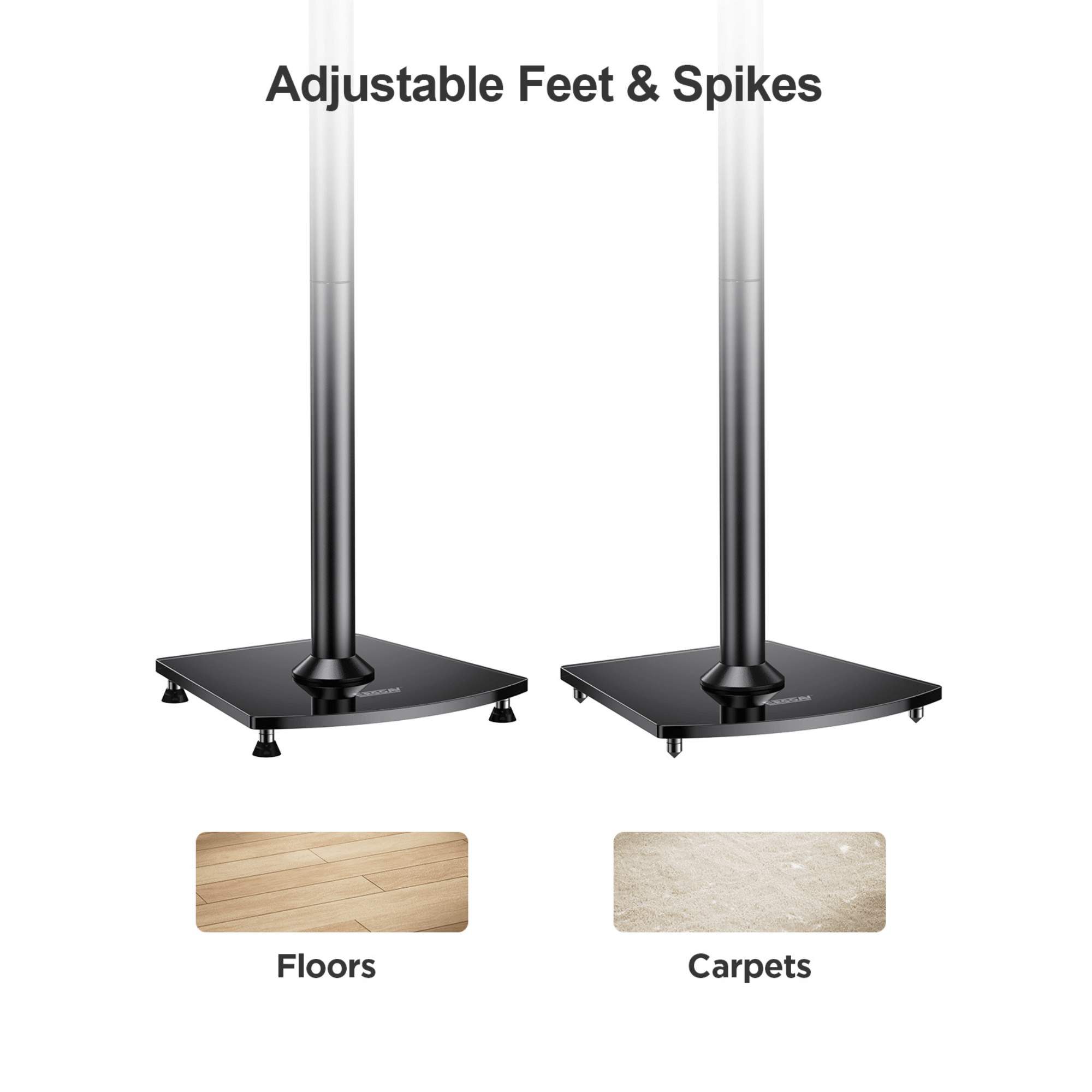 ErgoAV 1-Pair Fixed Height Sonos Speaker Stands 34"