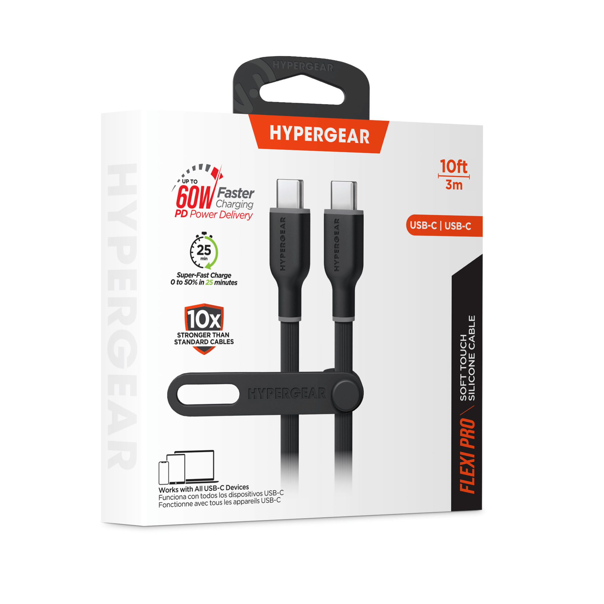 HyperGear Flexi PRO USB-C to USB-C Cable 10ft