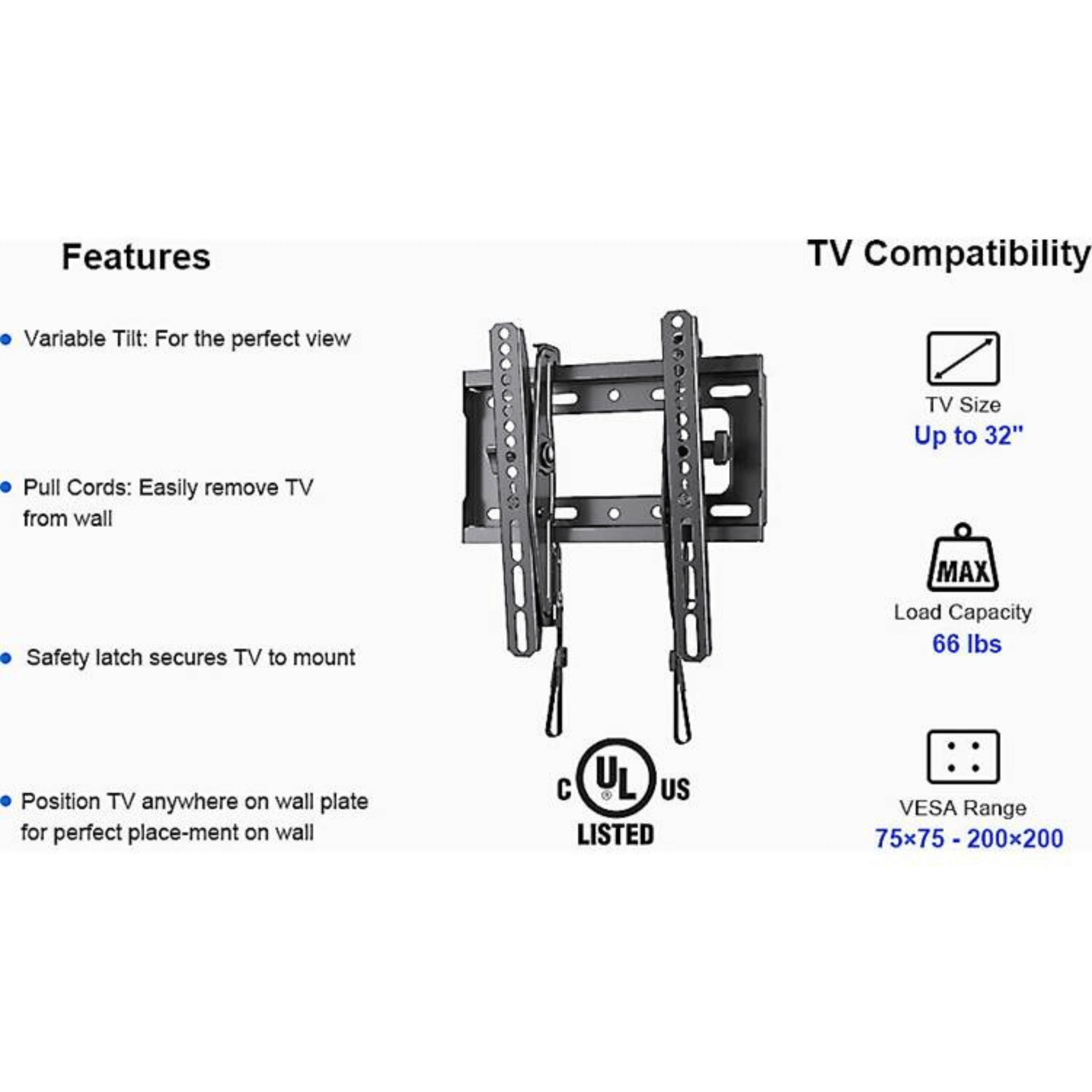 ErgoAV Tilt Mount for TVs 23" to 32"