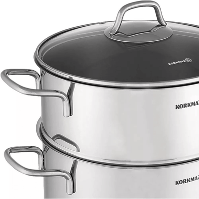 Korkmaz Perla 3Pce 6.9L Stainless Steel Casserole Steamer with Lid