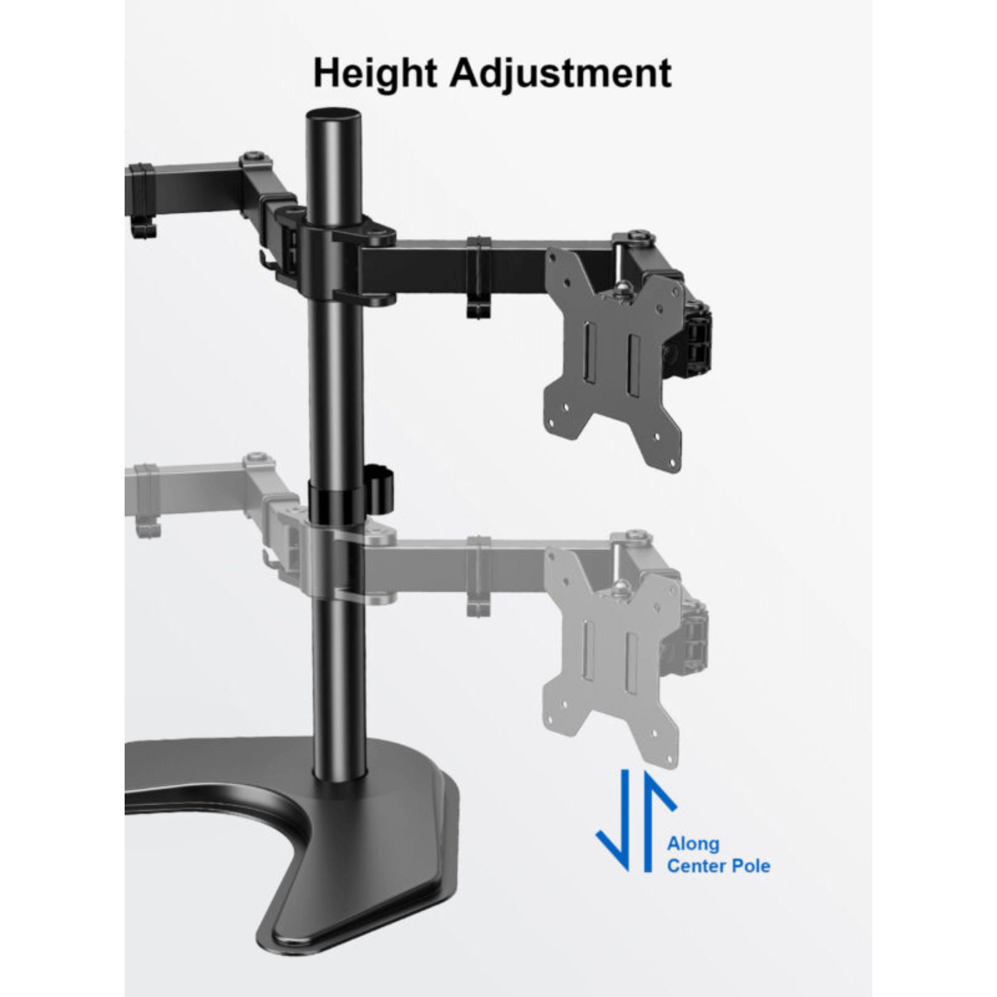 ErgoAV Motion Desk Stand for Dual Monitors 13" to 27" up to 22lbs