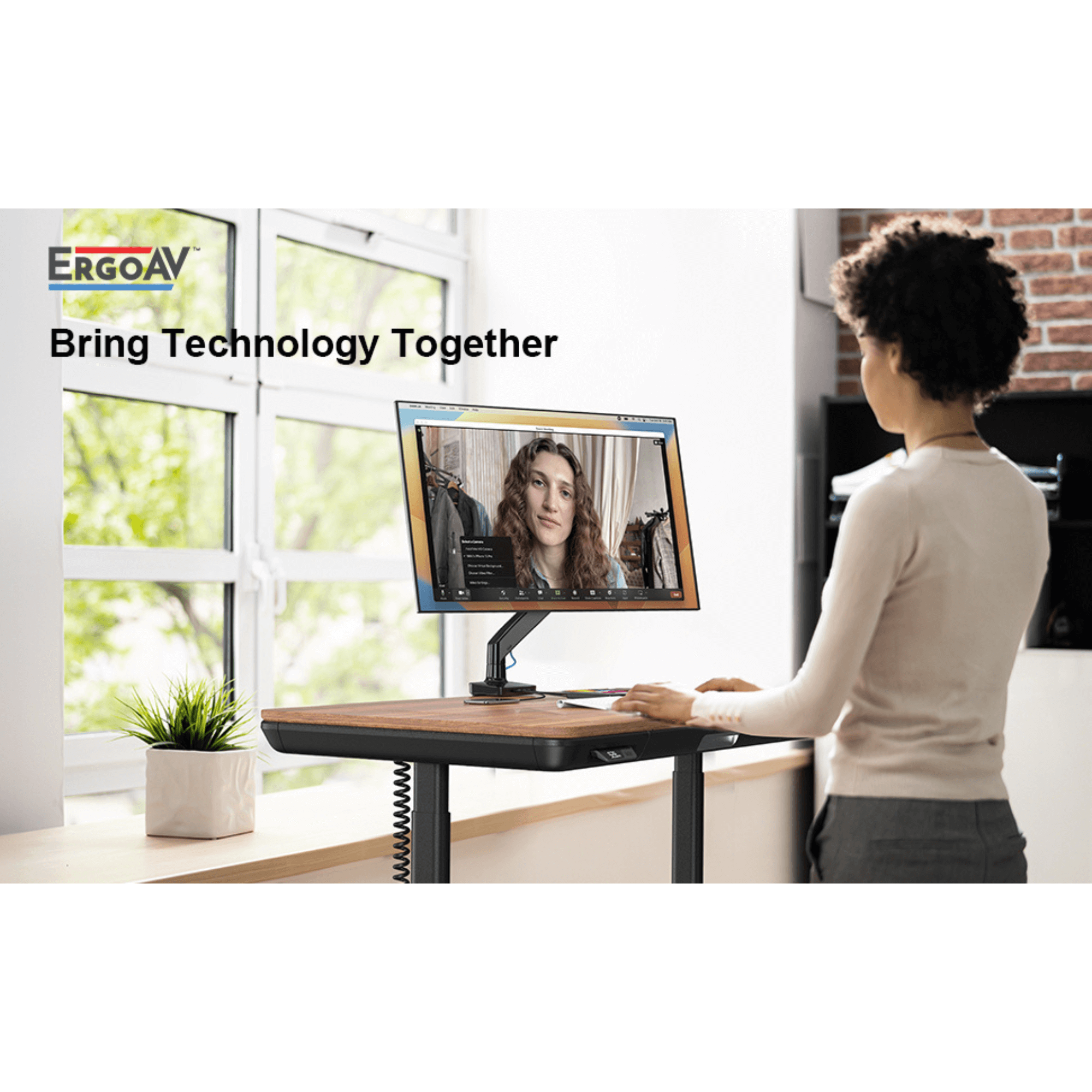 ErgoAV ErgoLink Motion Desk Mount for Single Monitors up to 34" and 22 lbs