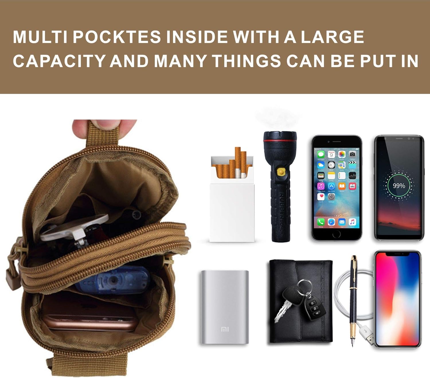 JupiterGear Tactical MOLLE Military Pouch Waist Bag for Hiking, Running and Outdoor Activities