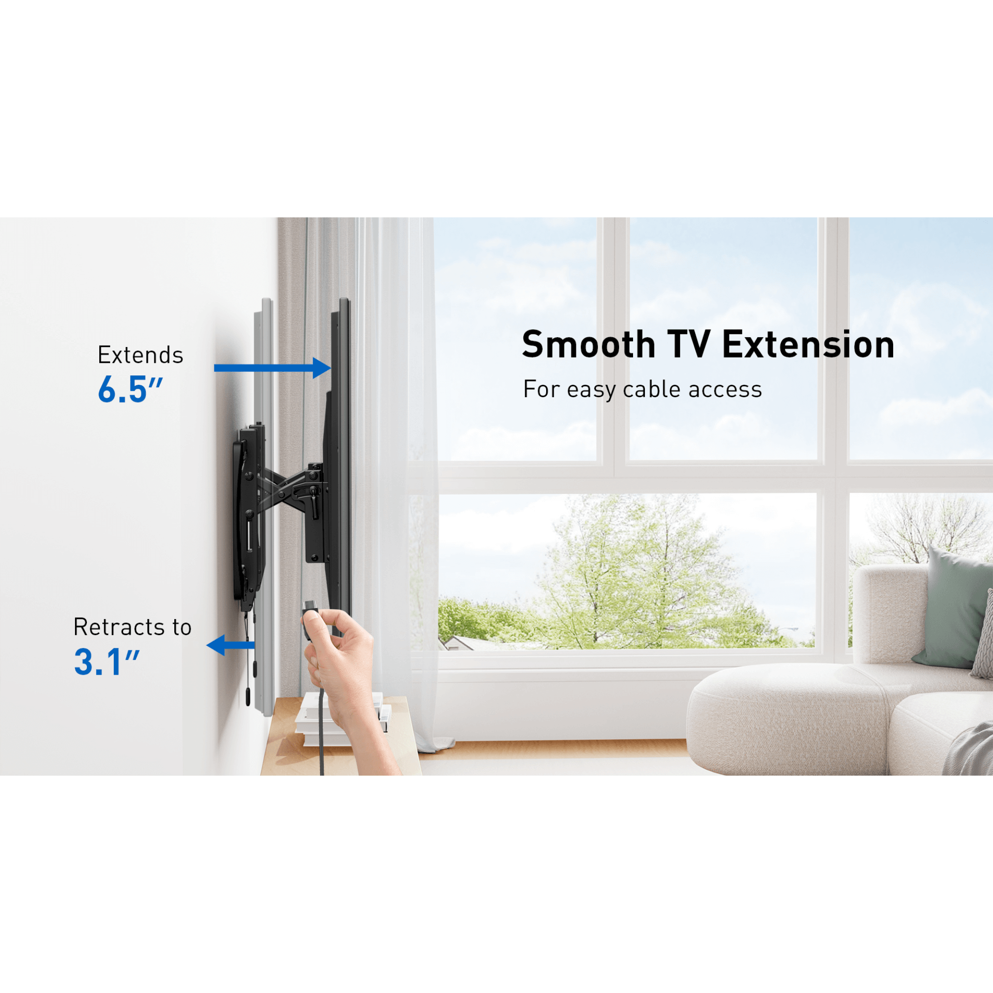 ErgoAV Large Extend and Tilt Mount with Level Adjust for 42" to 98" TVs
