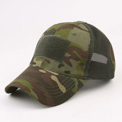 Military-Style Tactical Patch Hat with Adjustable Strap | Breathable & Unisex