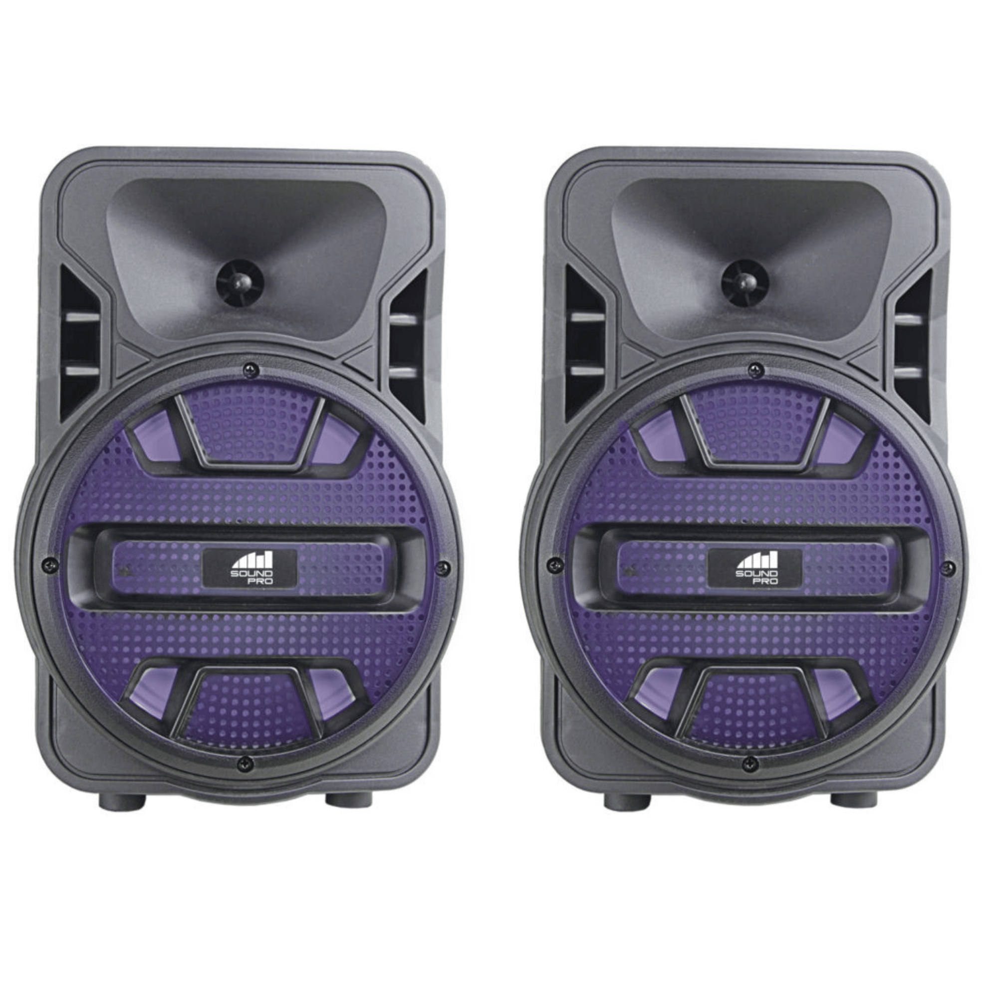 Naxa Dual 8" BT Party Speakers with Disco Light - Refurbished