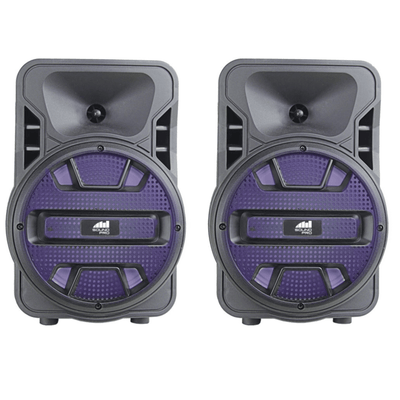 Naxa Dual 8" BT Party Speakers with Disco Light - Refurbished