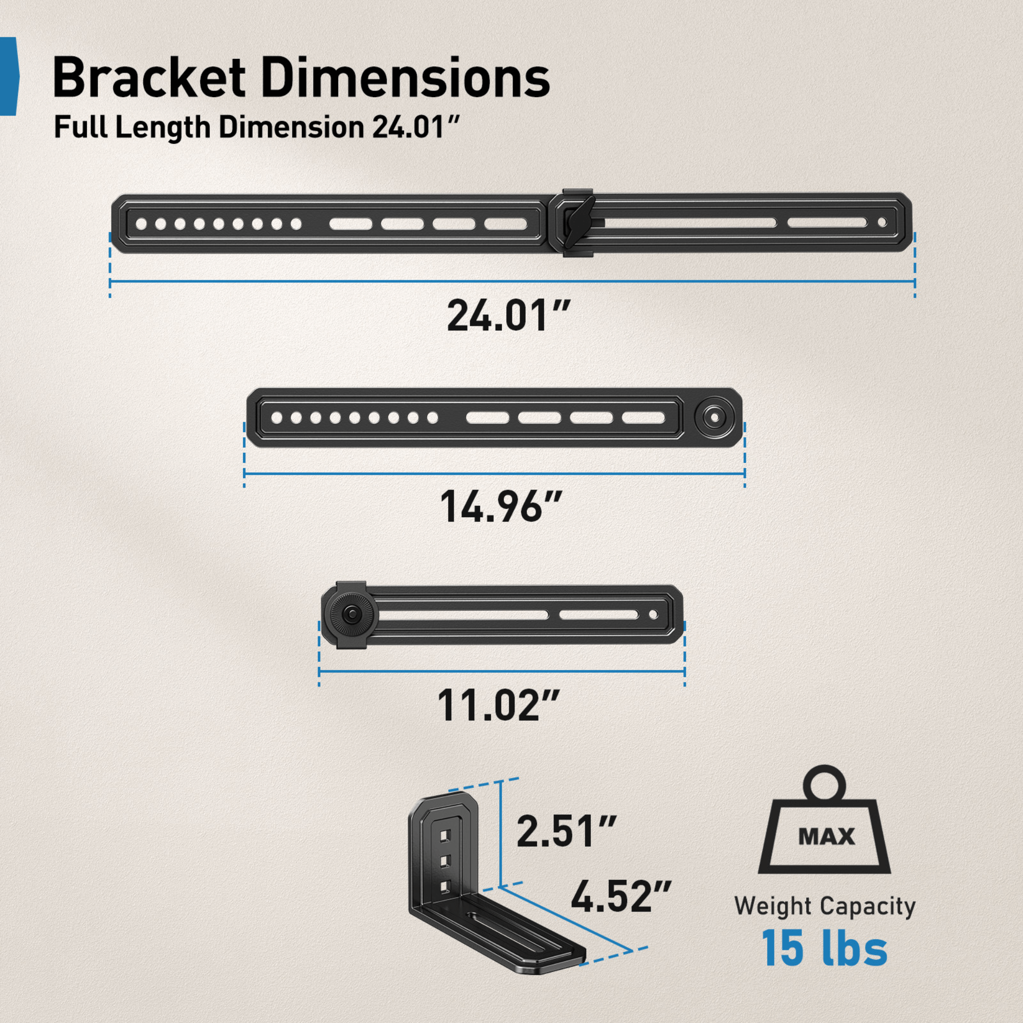 ErgoAV Universal Soundbar Mount Supports up to 15lbs