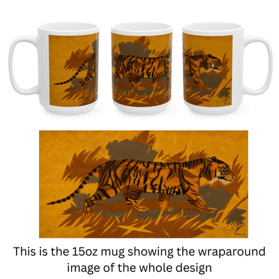 PimsArt Majestic Tiger Illustration Mug From Original Painting