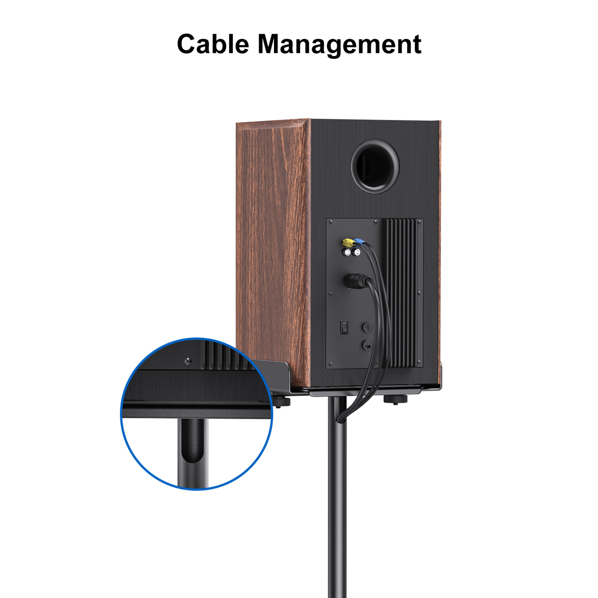 ErgoAV 1-Pair Adjustable Height Bookshelf Speaker Stands