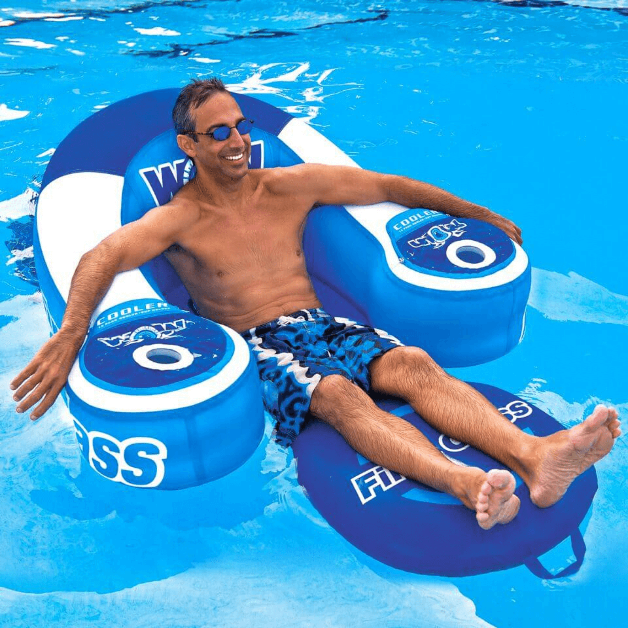 WOW Watersports First Class Pool and Lake Lounge Chair with Custom Cup Holders