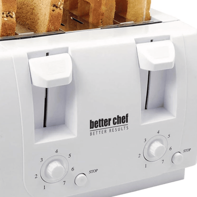 Better Chef Wide Slot 4-Slice Dual Control Toaster - REFURBISHED