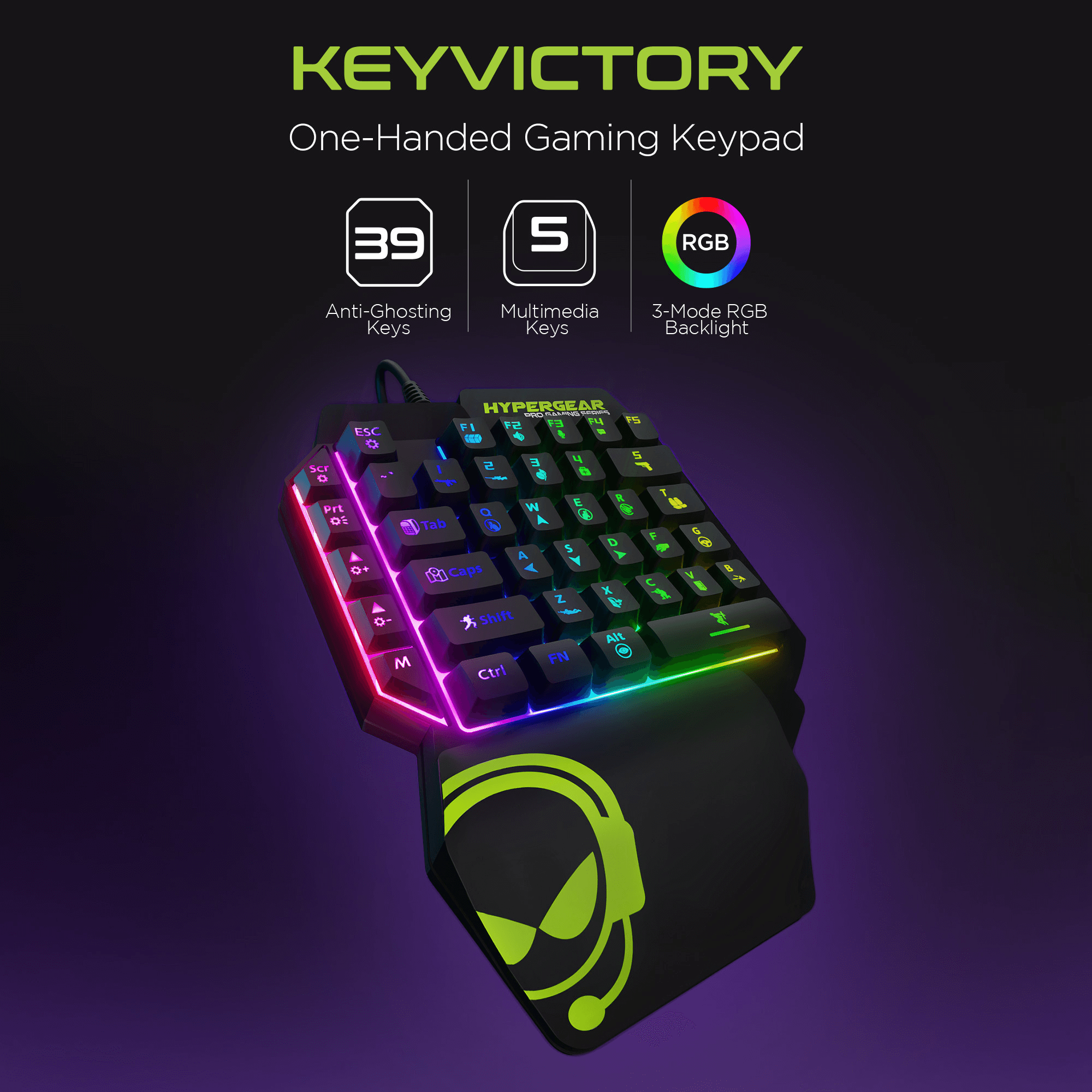 HyperGear KeyVictory One-Handed Gaming Keypad