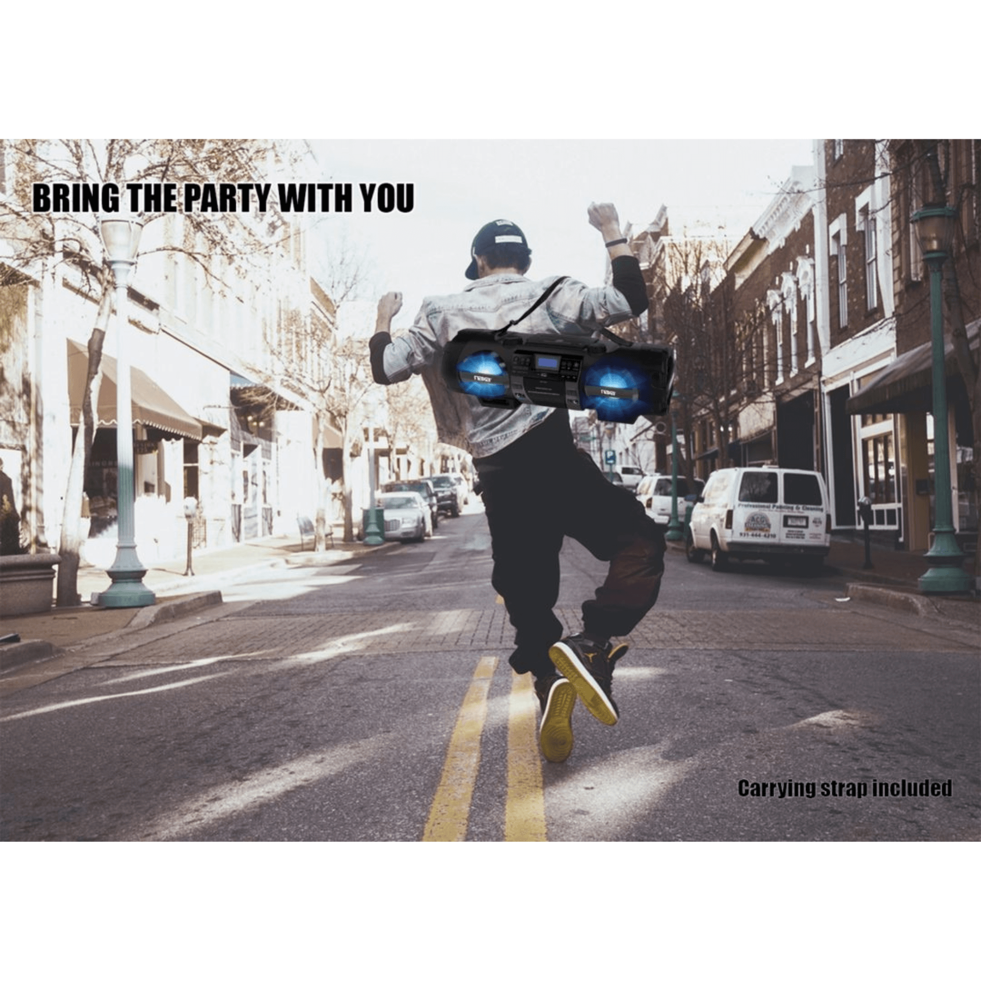 Emerson Dual Subwoofer Bluetooth Boombox - Refurbished