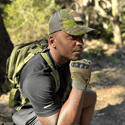 Military-Style Tactical Patch Hat with Adjustable Strap | Breathable & Unisex