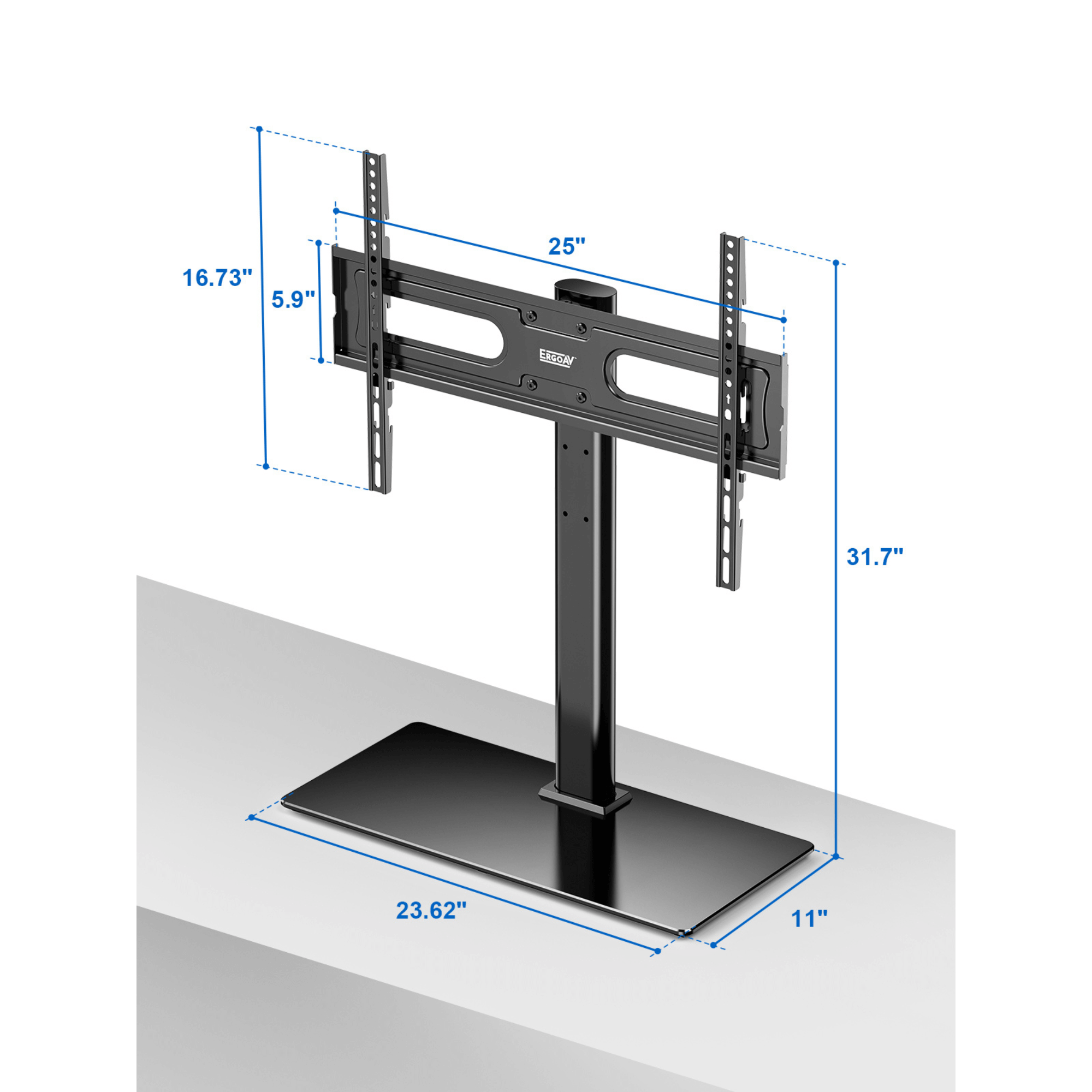 ErgoAV Tabletop TV Stand with Swivel for 40" to 75" TVs
