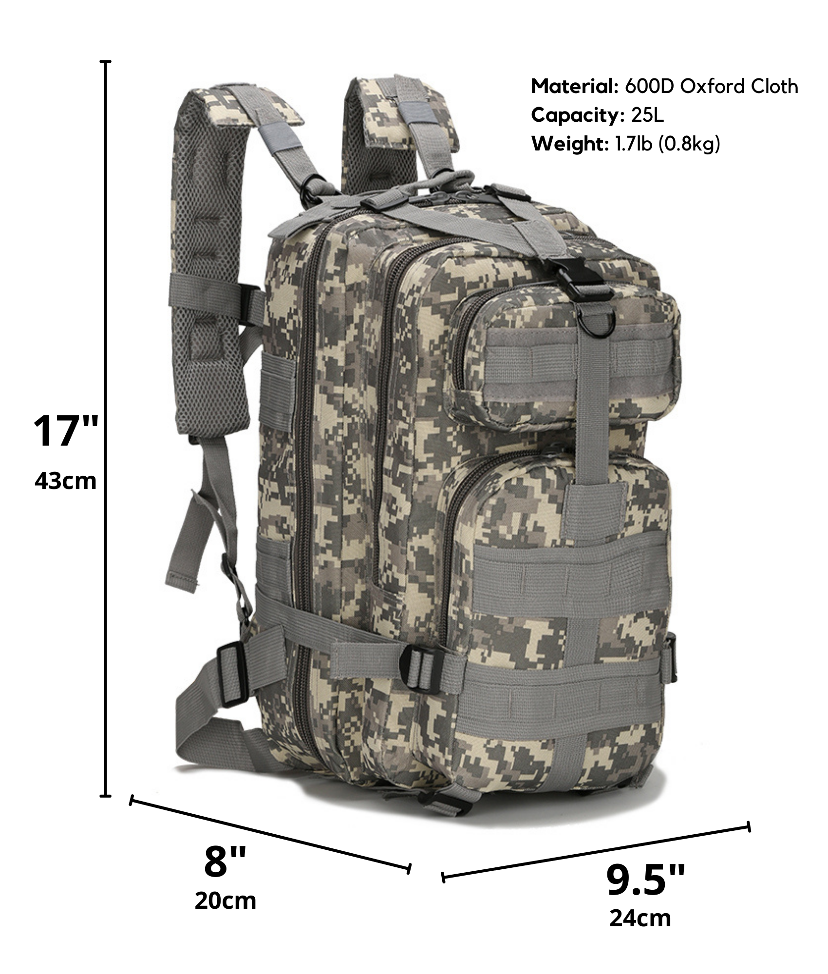 JupiterGear 25L Unisex Backpack Molle Bag Rucksack Range Bag