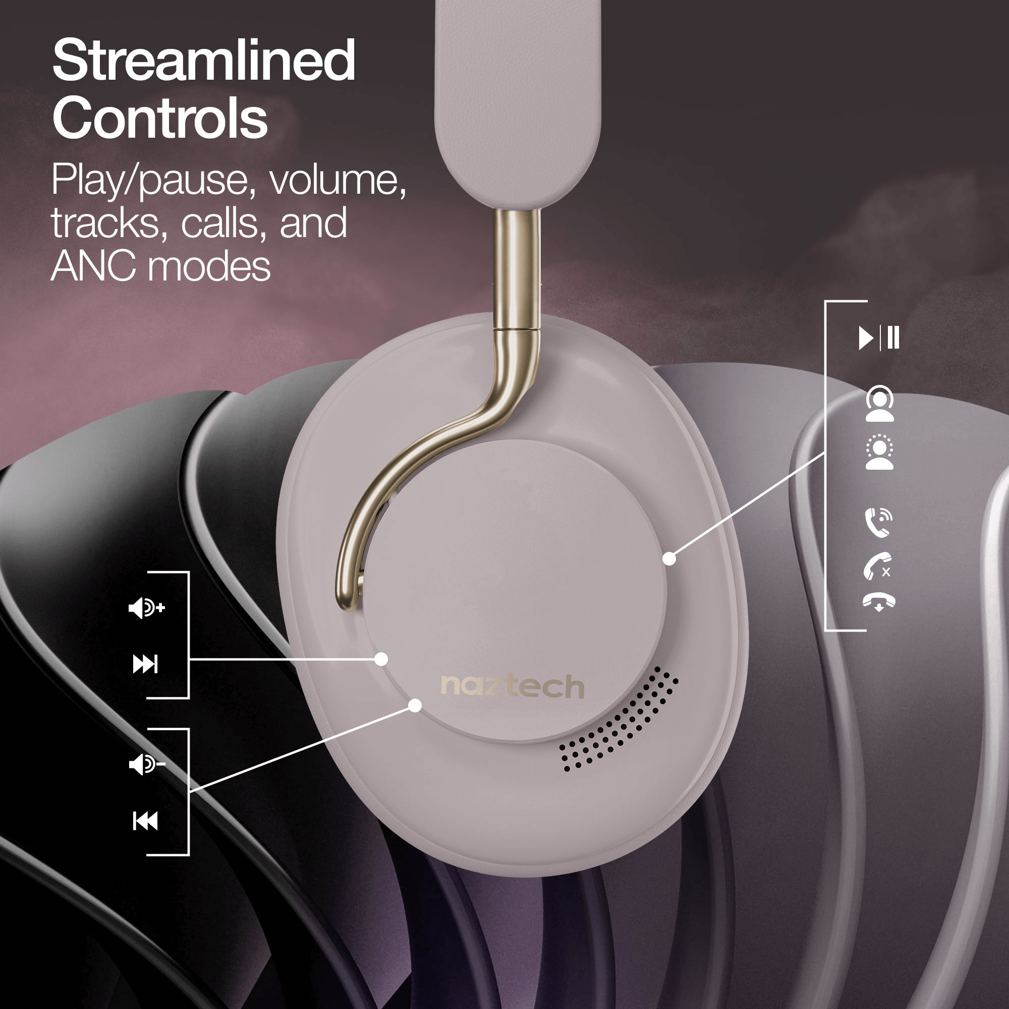 Naztech Aura 360 ANC Wireless Headphones