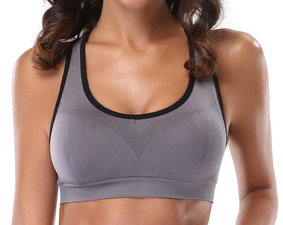 Women’s Stylish Racerback Athletic Sports Bra | Padded Seamless High Impact Support for Yoga, Gym Workouts, Fitness Training and Running