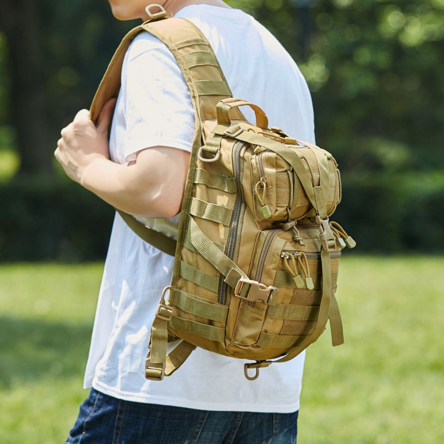 Tactical Military Sling Backpack 15L Shoulder Bag Molle Outdoor Daypack Backpack with Adjustable Strap